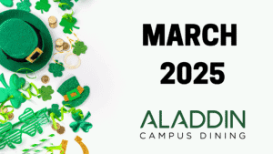 March 2025 Title Slide, featuring St. Patrick's Day imagery.
