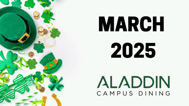 March 2025 Title Slide, featuring St. Patrick's Day imagery.