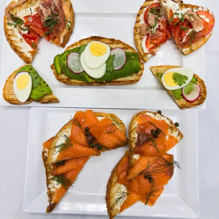 Spread of new toasts at Graduate Center, including smoked salmon, avocado toast, and ricotta.