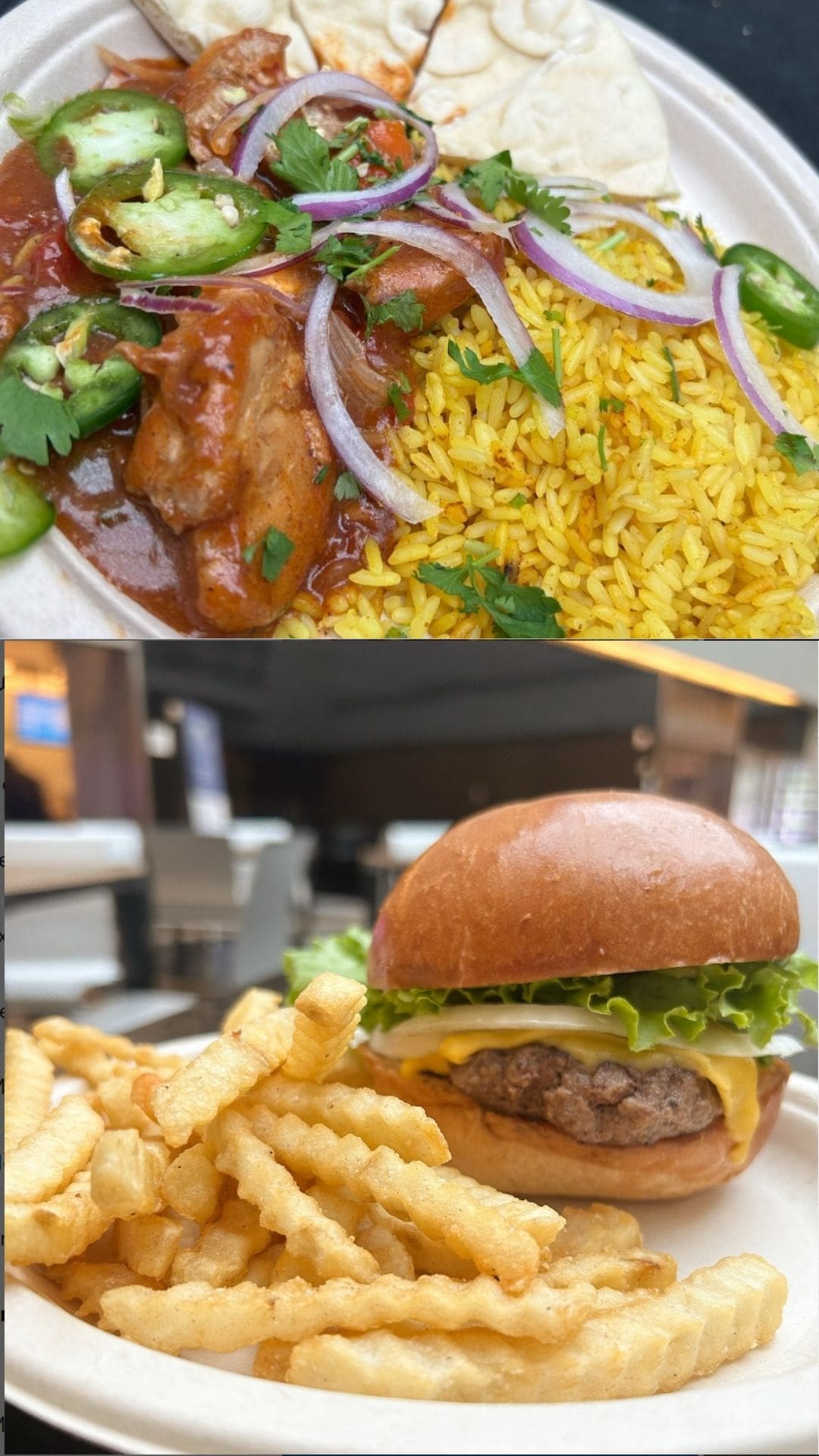 an image of street food & a burger