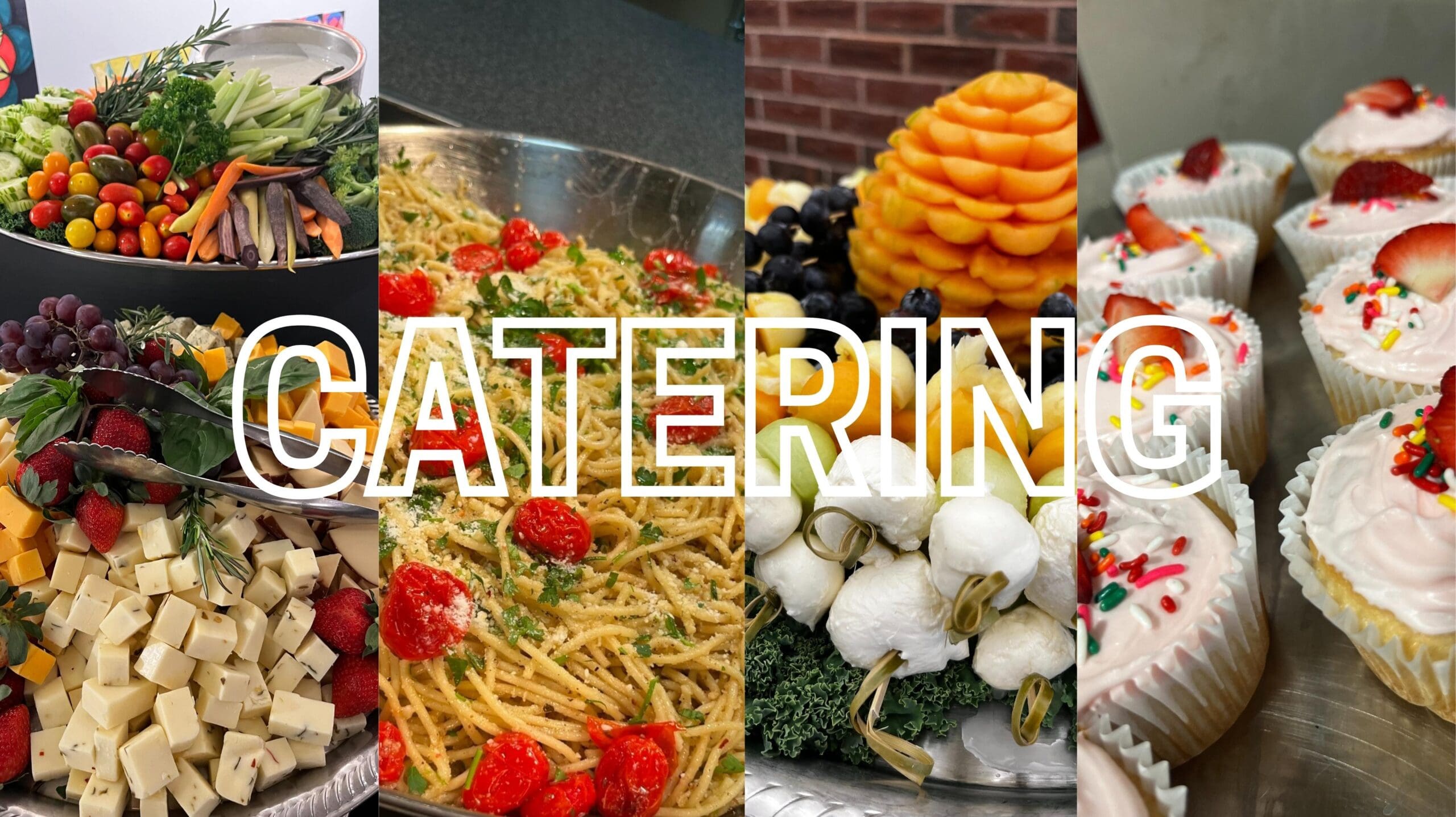 An assortment of catering entrees